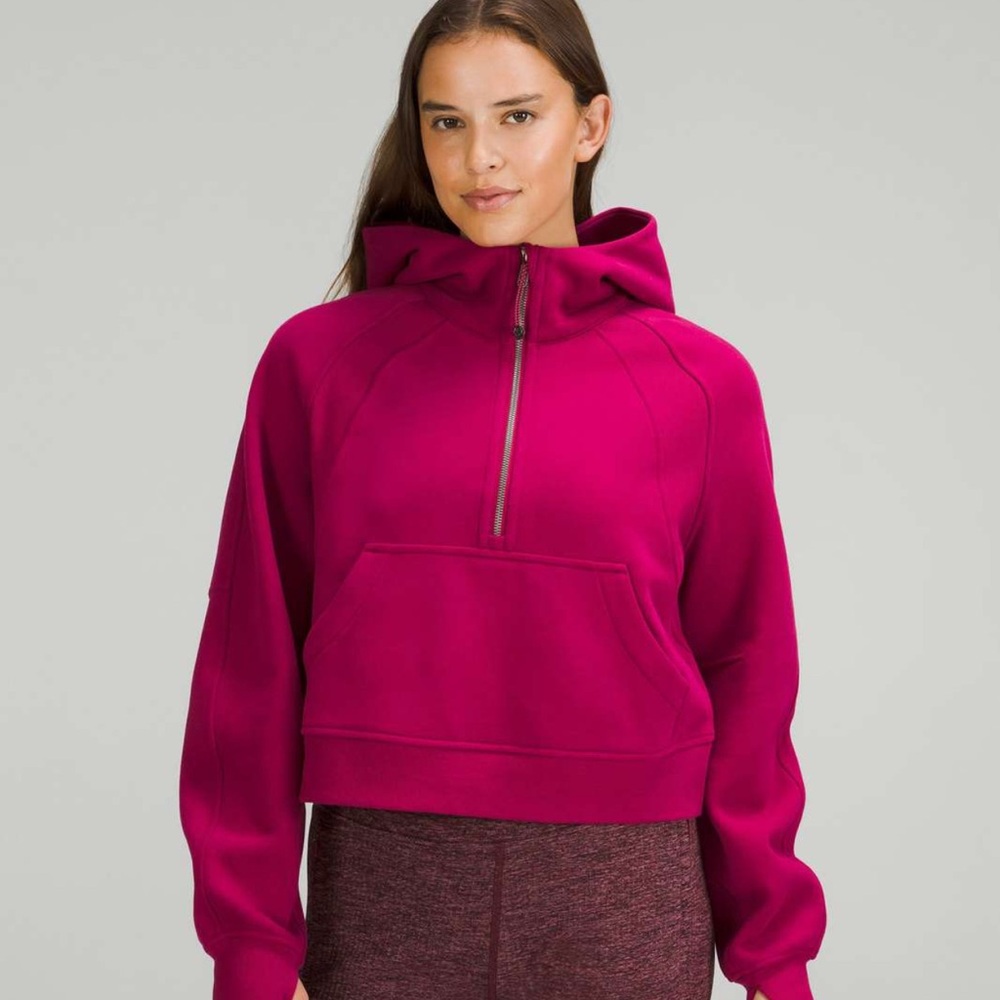 Lululemon Pomegranate Half Zipped Cropped Scuba NWOT